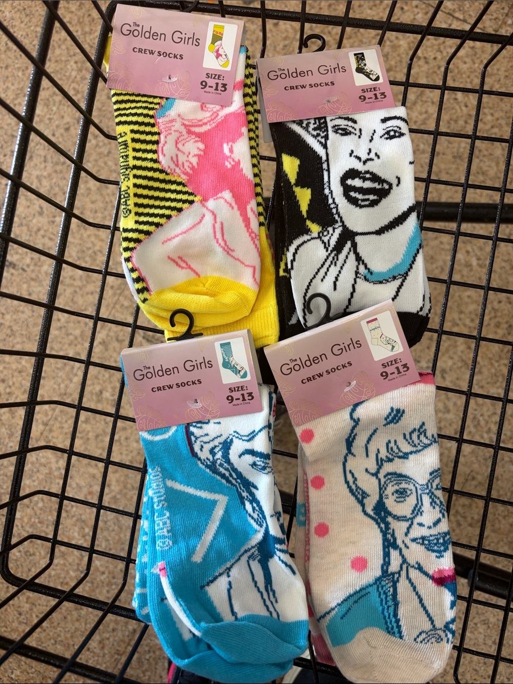Golden Girls Crew Socks - Colorful Pop Art Crew Socks (Assorted Colors)